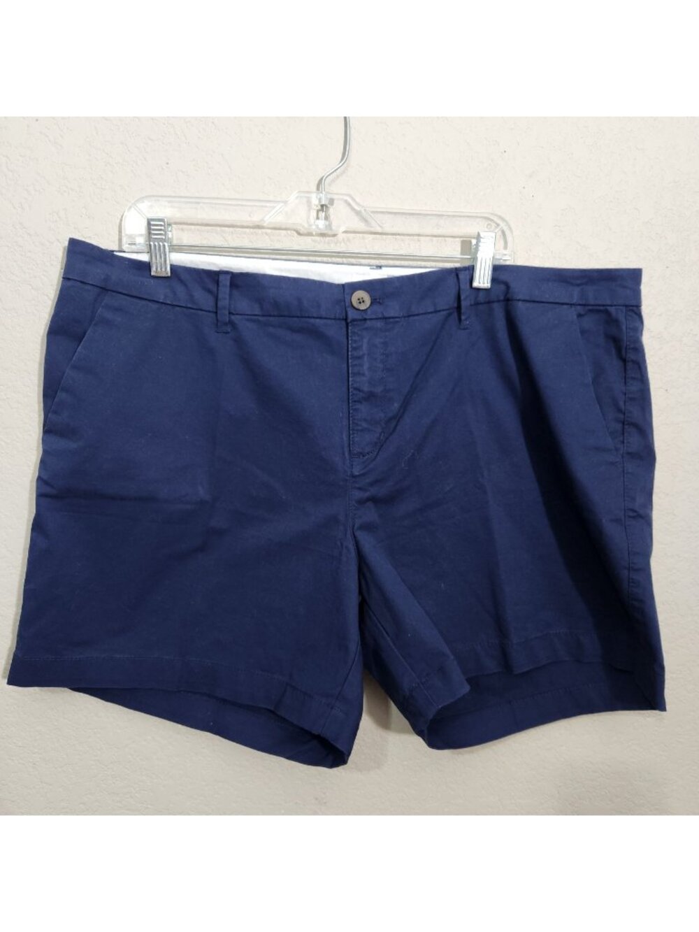 Old Navy Womens Navy Blue Stretch Cotton Blend Chino Shorts Size 16